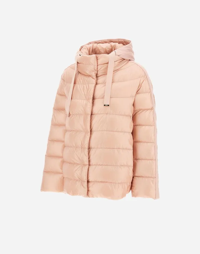 Herno CAPE IN NYLON ULTRALIGHT CASHMERE AND SILK Light Pink Women Short Down Jackets