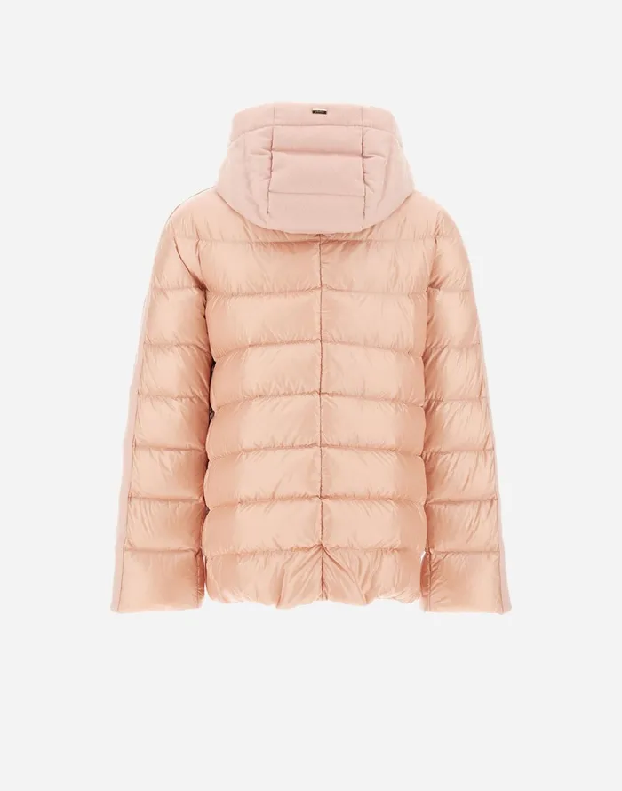 Herno CAPE IN NYLON ULTRALIGHT CASHMERE AND SILK Light Pink Women Short Down Jackets
