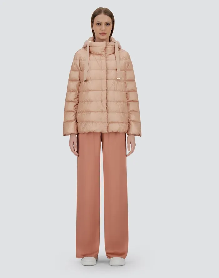 Herno CAPE IN NYLON ULTRALIGHT CASHMERE AND SILK Light Pink Women Short Down Jackets