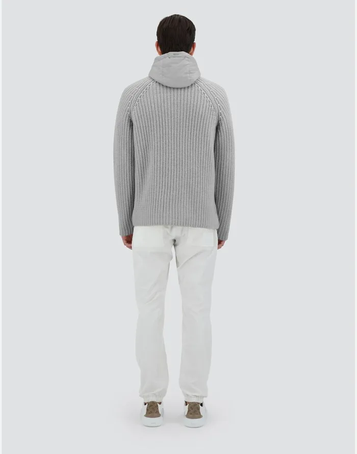 Herno CARDIGAN IN INFINITY WOOL AND ECOAGE Putty Men Knitwear