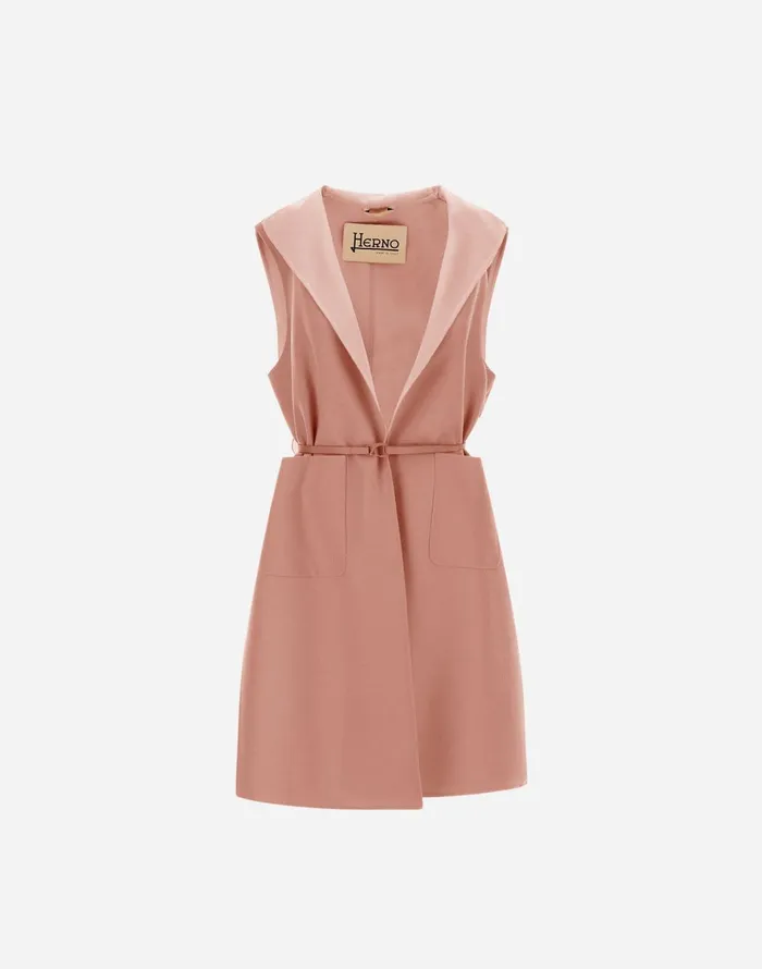 Herno DOUBLELAYERED WOOL VEST Pink Women Vests