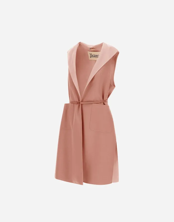 Herno DOUBLELAYERED WOOL VEST Pink Women Vests