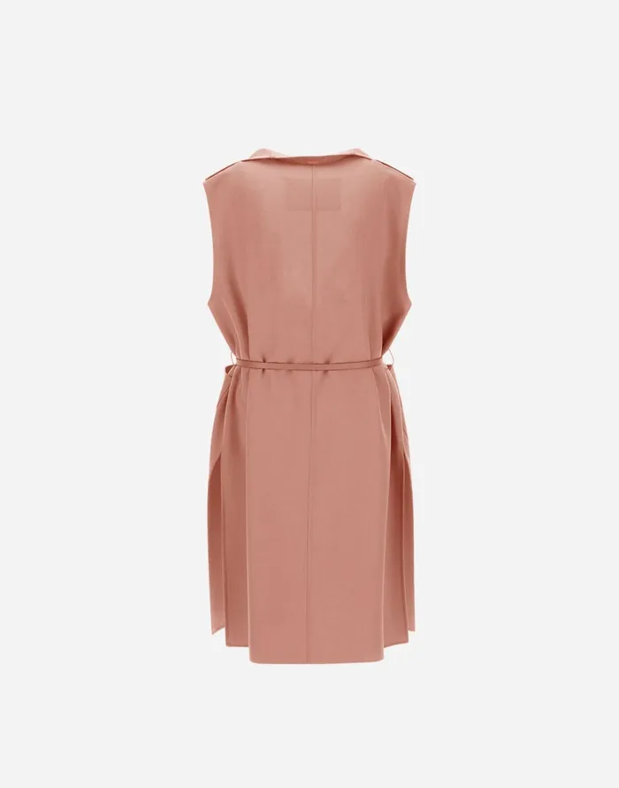 Herno DOUBLELAYERED WOOL VEST Pink Women Vests