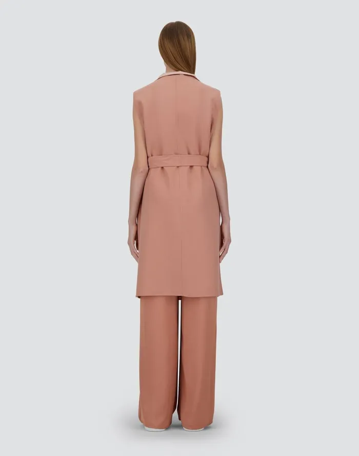 Herno DOUBLELAYERED WOOL VEST Pink Women Vests