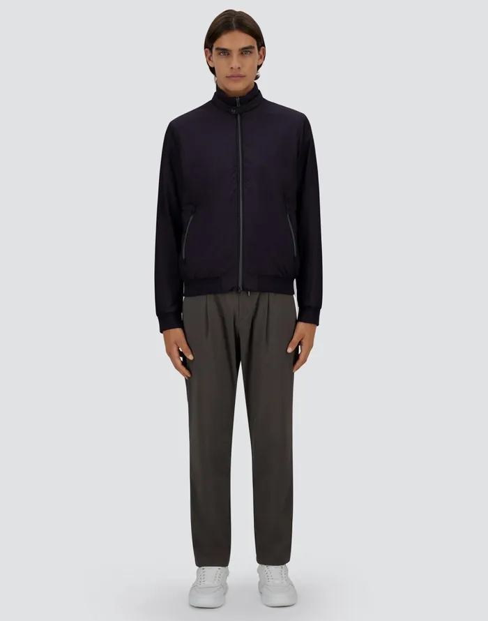 Herno ECOAGE HIGHCOLLAR BOMBER JACKET Blu Navy Men Bomber
