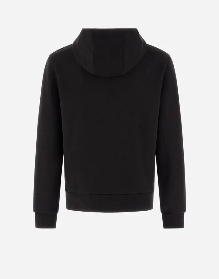Herno HOODIE IN HEAVY COTTON SWEATER Black Men Sweaters and Cardigan