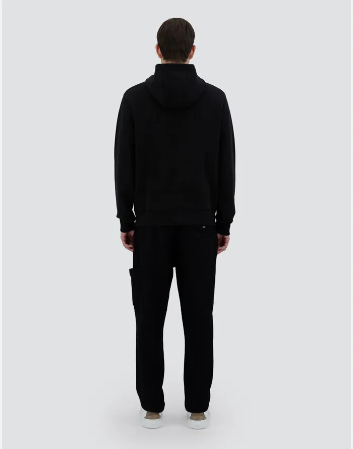 Herno HOODIE IN HEAVY COTTON SWEATER Black Men Sweaters and Cardigan