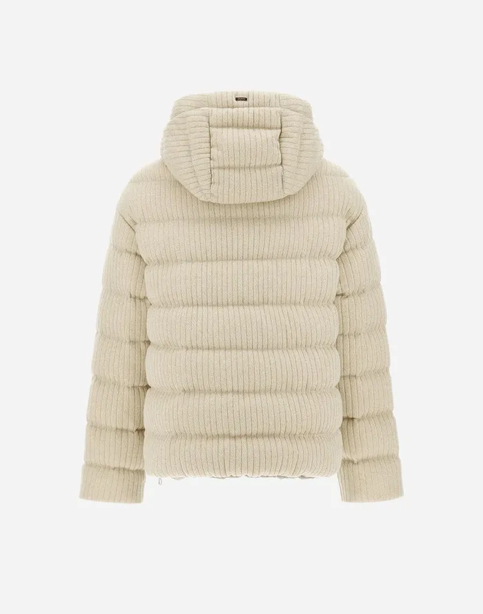 Herno JACKET IN SHINY RIBBED KNIT Chantilly Women Parka and Jackets
