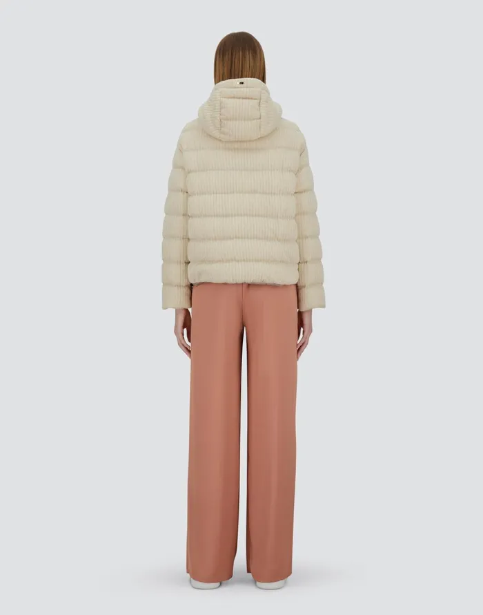 Herno JACKET IN SHINY RIBBED KNIT Chantilly Women Parka and Jackets