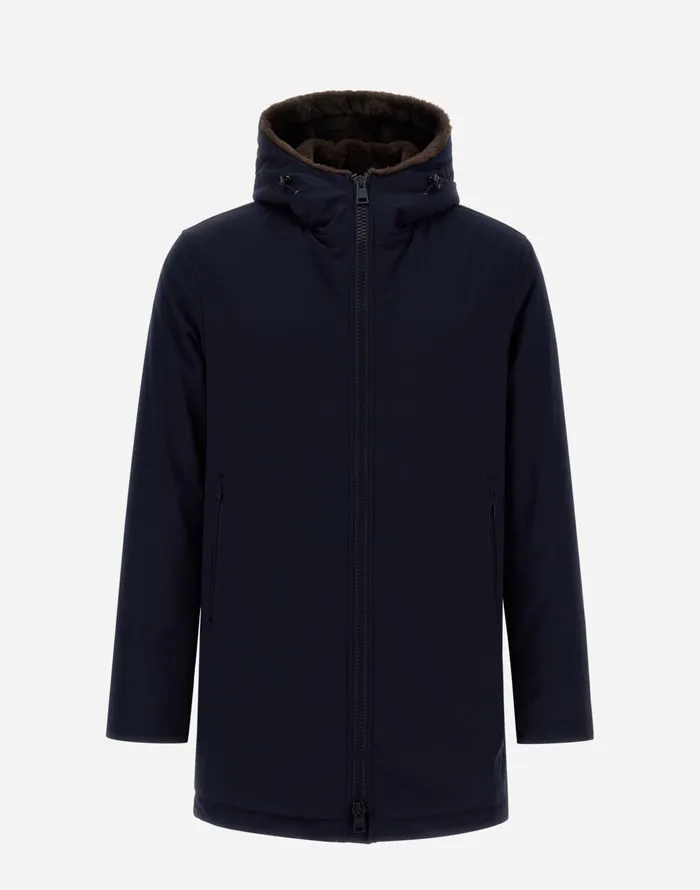 Herno KEYSTONE PARKA WITH SYNTHETIC FABRIC LINING Bluebrown Men Parka and Jackets