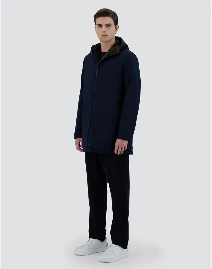 Herno KEYSTONE PARKA WITH SYNTHETIC FABRIC LINING Bluebrown Men Parka and Jackets