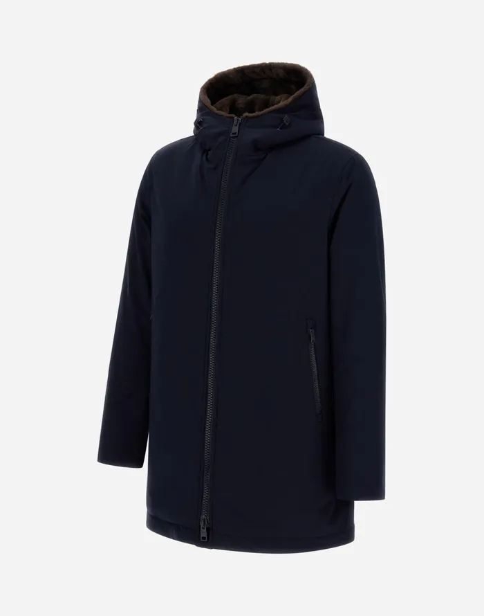 Herno KEYSTONE PARKA WITH SYNTHETIC FABRIC LINING Bluebrown Men Parka and Jackets