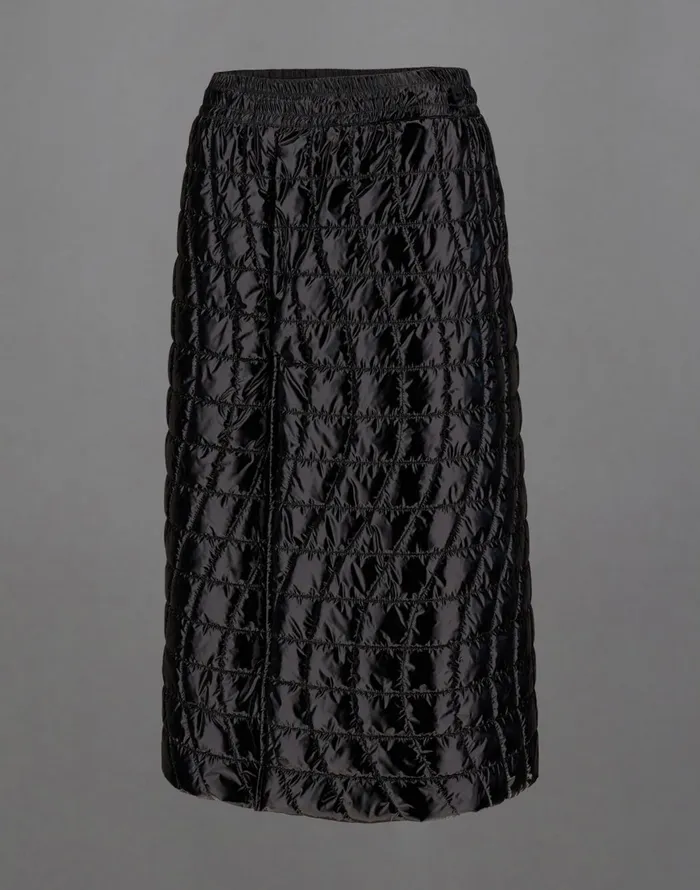 Herno LAMINAR SKIRT IN 2 LAYERS GLAZED RIPSTOP Black Women Skirts and Dresses