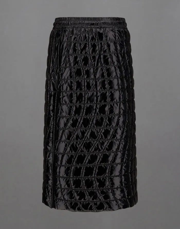 Herno LAMINAR SKIRT IN 2 LAYERS GLAZED RIPSTOP Black Women Skirts and Dresses