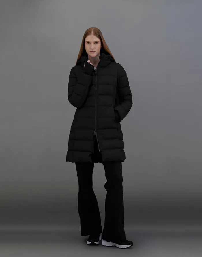 Herno LAMINAR SLIMFIT COAT IN GORETEX INFINIUM WINDSTOPPER Black Women Parka and Jackets