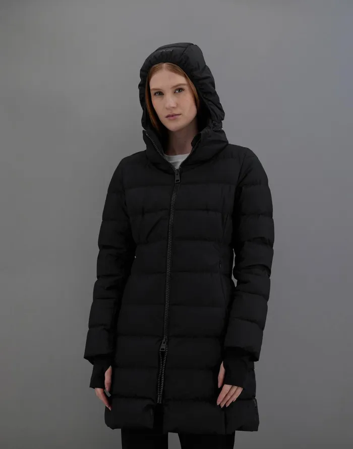 Herno LAMINAR SLIMFIT COAT IN GORETEX INFINIUM WINDSTOPPER Black Women Parka and Jackets