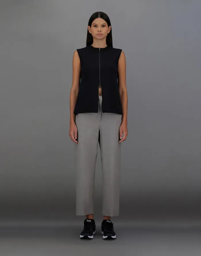 Herno LAMINAR TOP IN CONY KNIT AND EXTRALIGHT STRETCH Black Women Sweaters and Cardigan