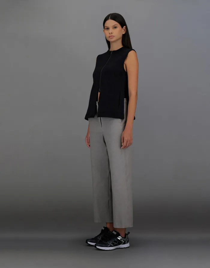 Herno LAMINAR TOP IN CONY KNIT AND EXTRALIGHT STRETCH Black Women Sweaters and Cardigan