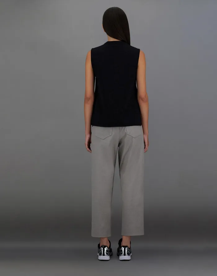 Herno LAMINAR TOP IN CONY KNIT AND EXTRALIGHT STRETCH Black Women Sweaters and Cardigan