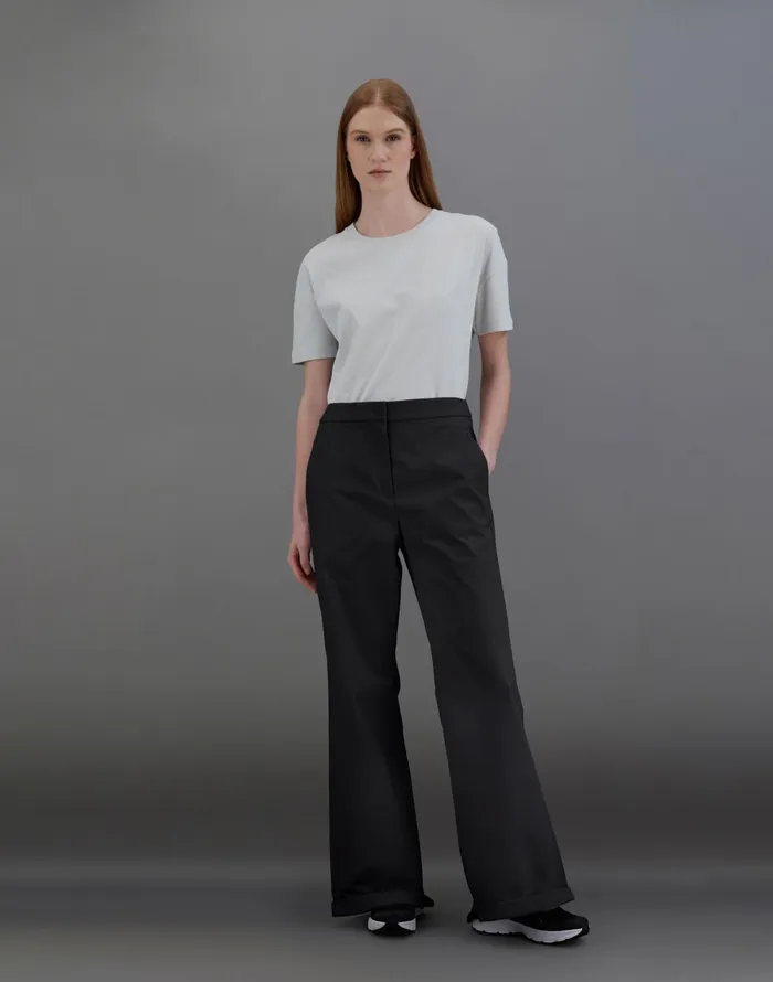 Herno LAMINAR TROUSERS IN SOFT TWILL Black Women Trousers
