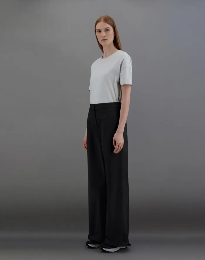 Herno LAMINAR TROUSERS IN SOFT TWILL Black Women Trousers