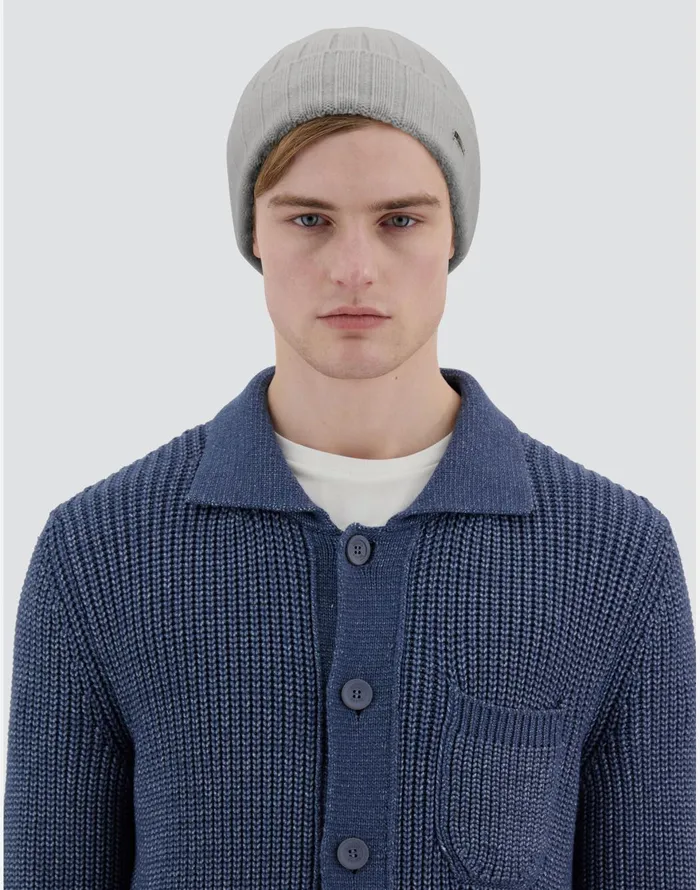 Herno RESORT BEANIE IN INFINITY WOOL RIB Putty Men Hats