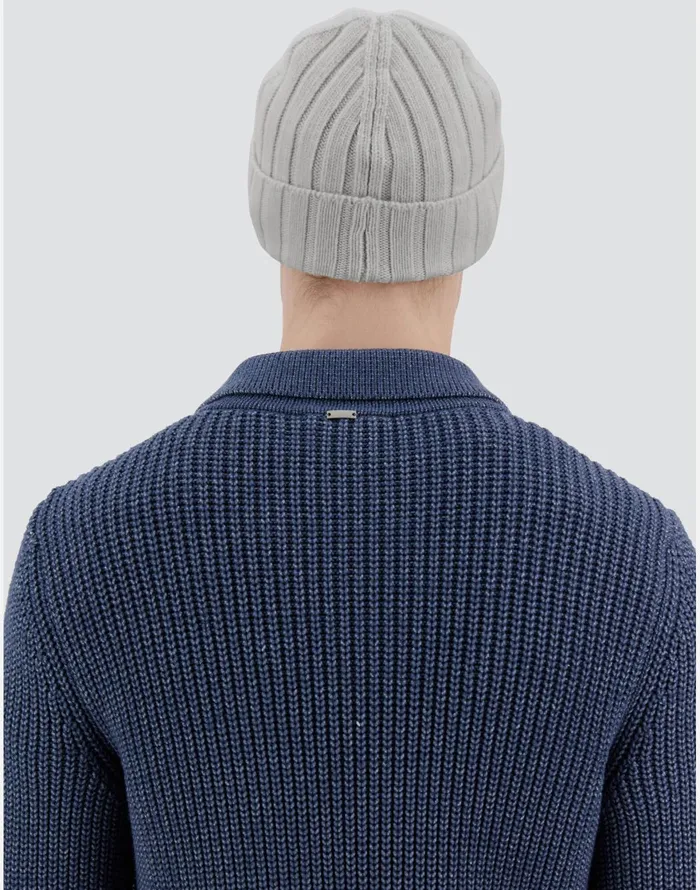 Herno RESORT BEANIE IN INFINITY WOOL RIB Putty Men Hats