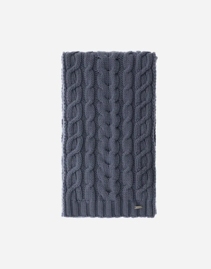 Herno RESORT SCARF IN INFINITY BRAID Air Force Blue Women Scarves