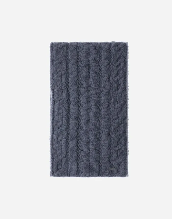 Herno RESORT SCARF IN INFINITY BRAID Air Force Blue Women Scarves