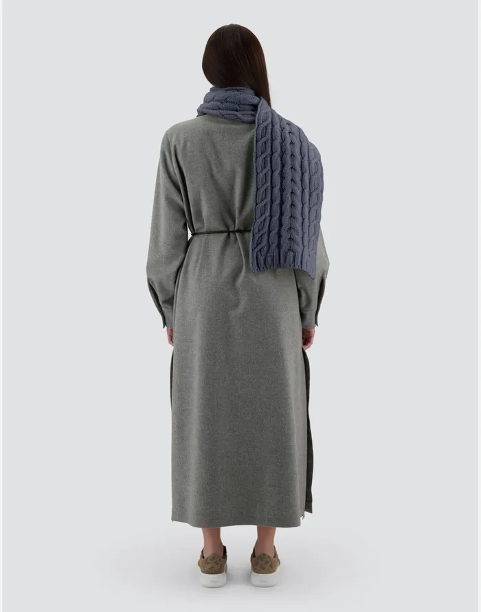 Herno RESORT SCARF IN INFINITY BRAID Air Force Blue Women Scarves