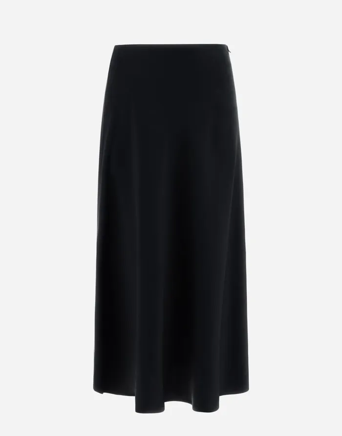 Herno RESORT SKIRT IN SATIN EFFECT Black Women Skirts and Dresses