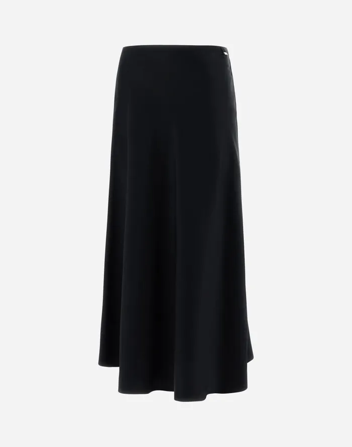 Herno RESORT SKIRT IN SATIN EFFECT Black Women Skirts and Dresses