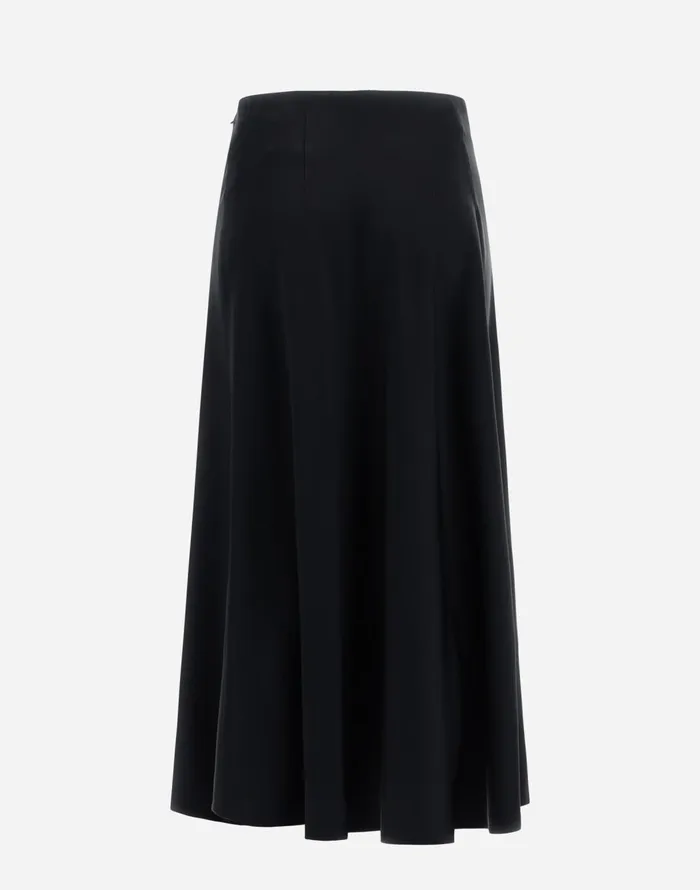 Herno RESORT SKIRT IN SATIN EFFECT Black Women Skirts and Dresses