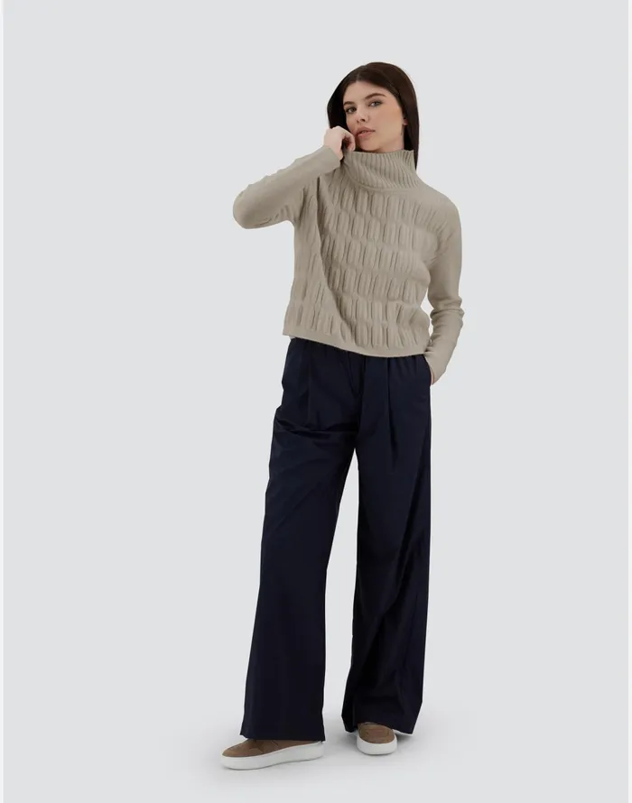 Herno RESORT SWEATER IN INFINITY 3D Ivory Women Knitwear