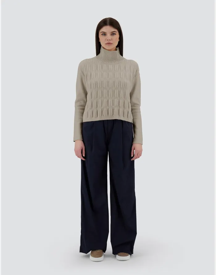 Herno RESORT SWEATER IN INFINITY 3D Ivory Women Knitwear