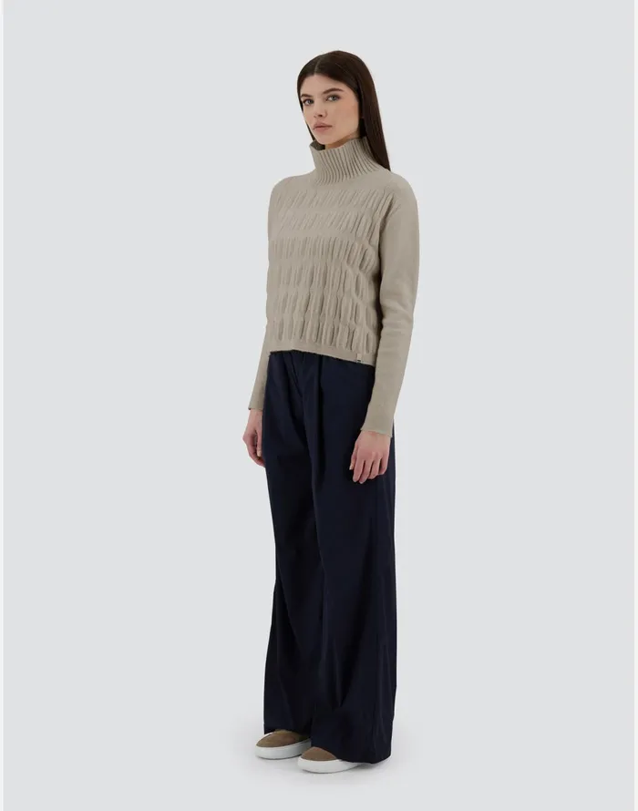 Herno RESORT SWEATER IN INFINITY 3D Ivory Women Knitwear