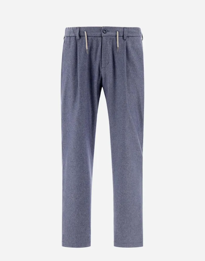 Herno RESORT TROUSERS IN CASHMERE SILK Denim Men Trousers