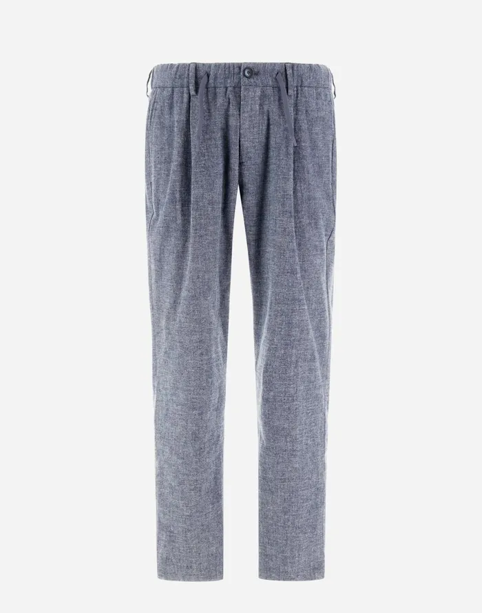 Herno RESORT TROUSERS IN COTTONEFFECT DENIM Navy Blue Men Trousers
