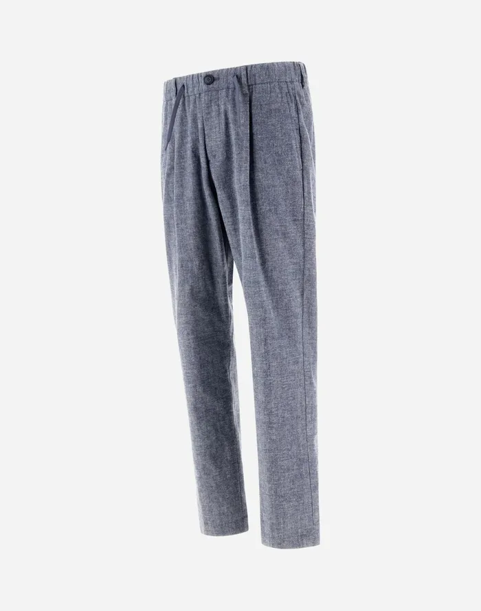 Herno RESORT TROUSERS IN COTTONEFFECT DENIM Navy Blue Men Trousers