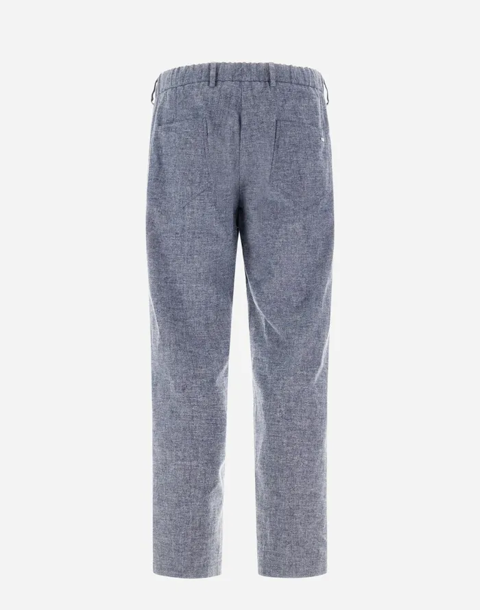 Herno RESORT TROUSERS IN COTTONEFFECT DENIM Navy Blue Men Trousers