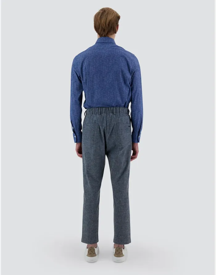 Herno RESORT TROUSERS IN COTTONEFFECT DENIM Navy Blue Men Trousers