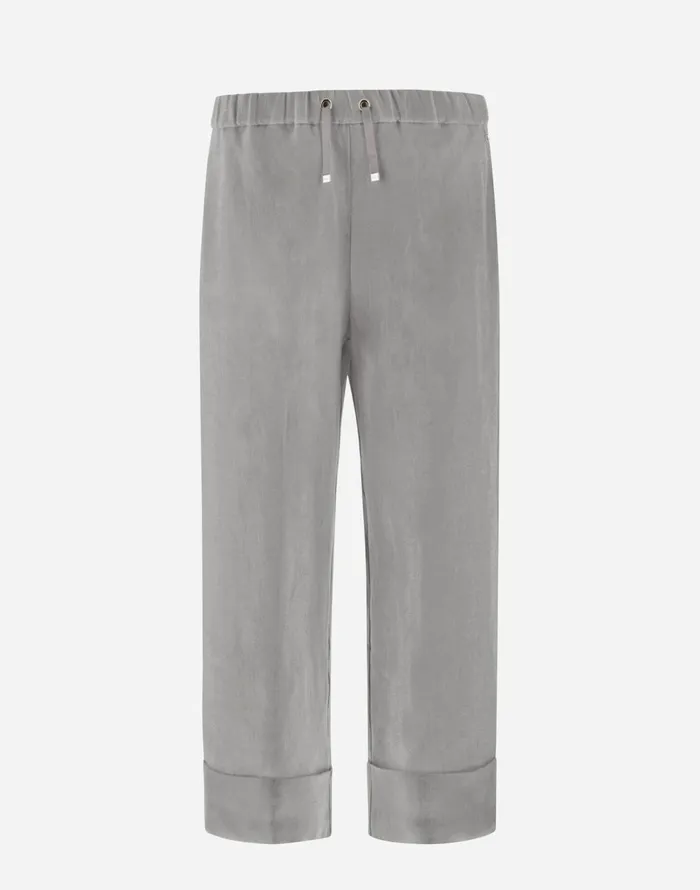 Herno RESORT TROUSERS IN NEW LINO Grey Women Trousers
