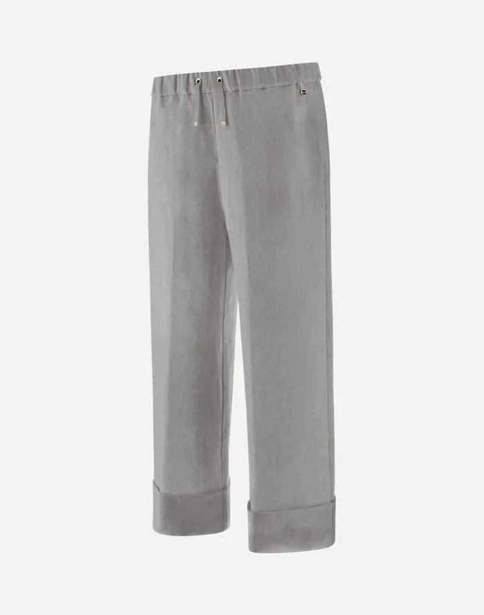 Herno RESORT TROUSERS IN NEW LINO Grey Women Trousers