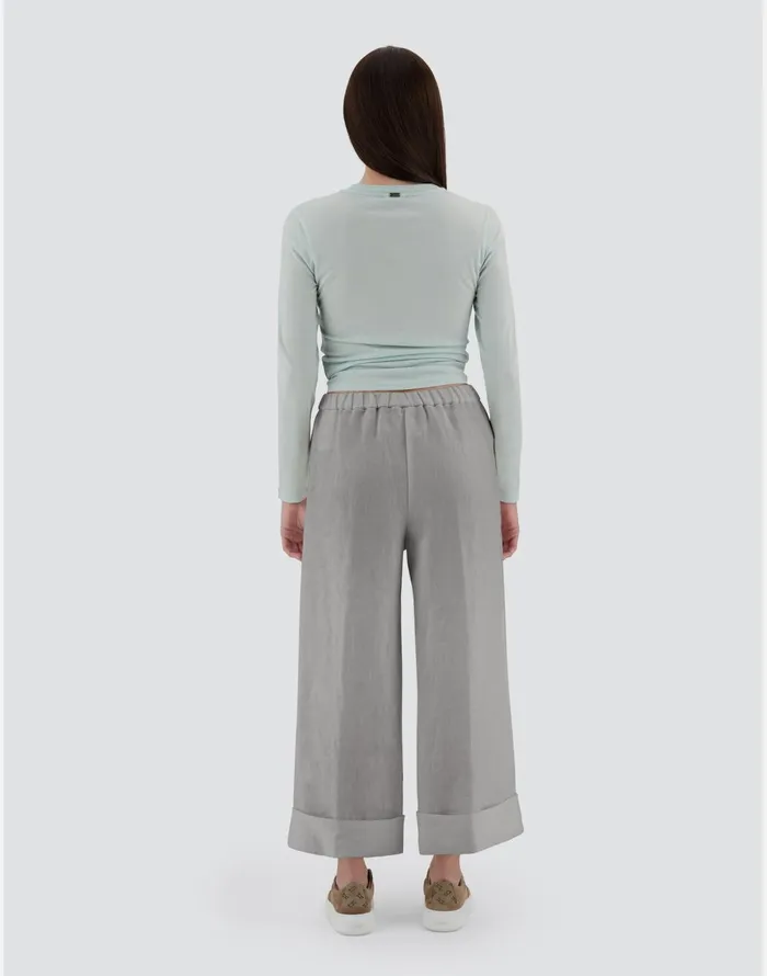 Herno RESORT TROUSERS IN NEW LINO Grey Women Trousers