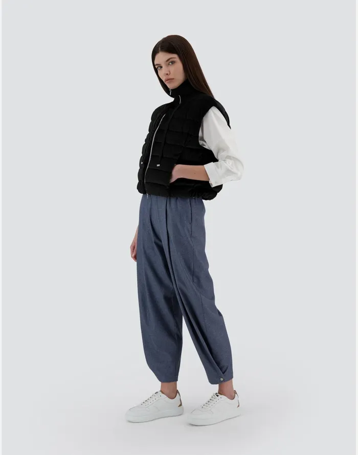 Herno RESORT WAISTCOAT IN DUSTY VELVET Black Women Vests