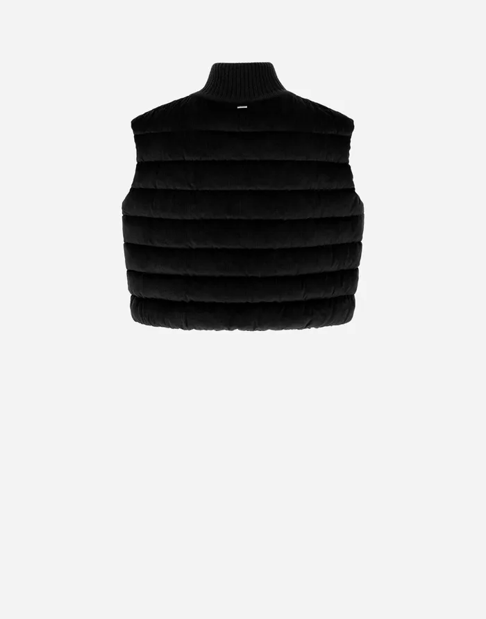 Herno RESORT WAISTCOAT IN DUSTY VELVET Black Women Vests