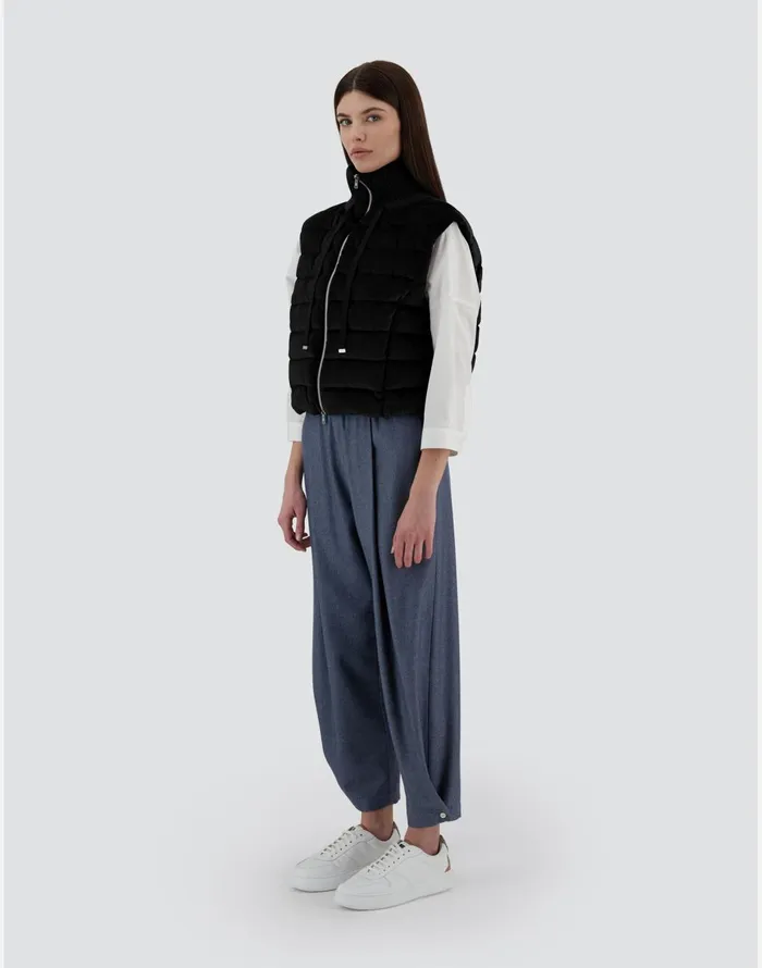 Herno RESORT WAISTCOAT IN DUSTY VELVET Black Women Vests