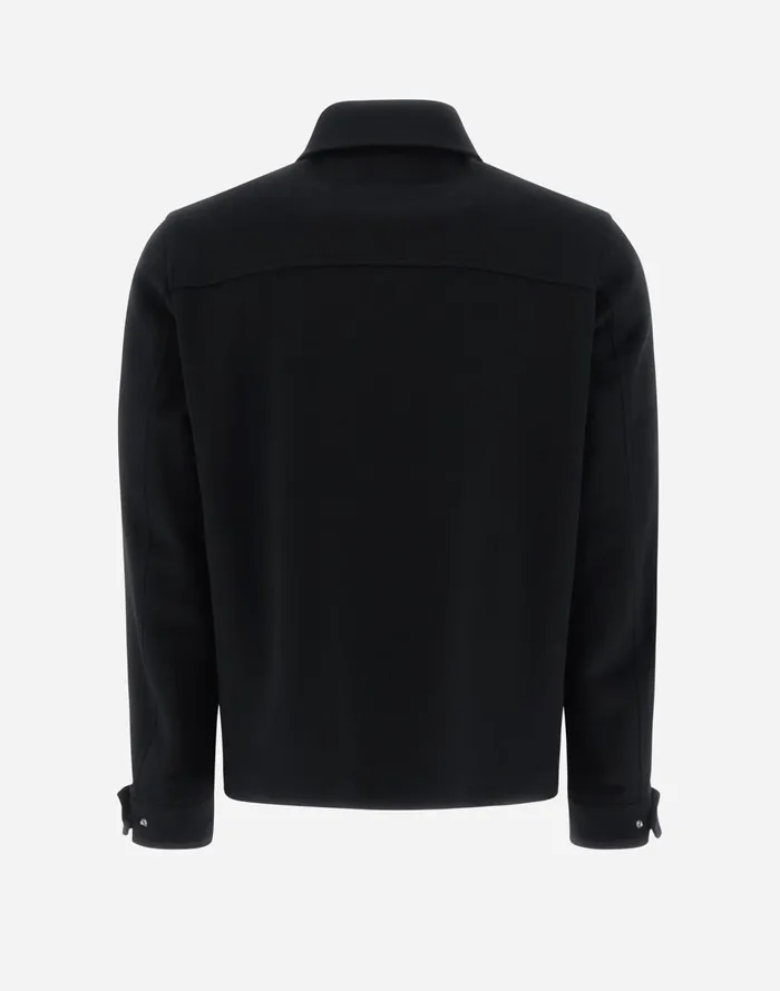 Herno SHIRT IN NEW WOOL CASHMERE Black Men Shackets