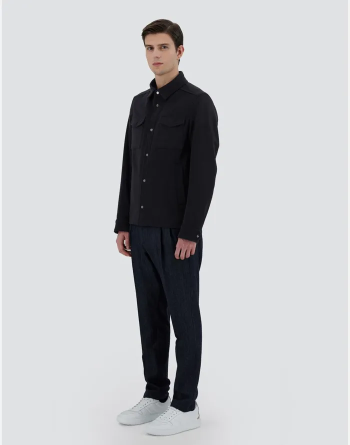 Herno SHIRT IN NEW WOOL CASHMERE Black Men Shackets