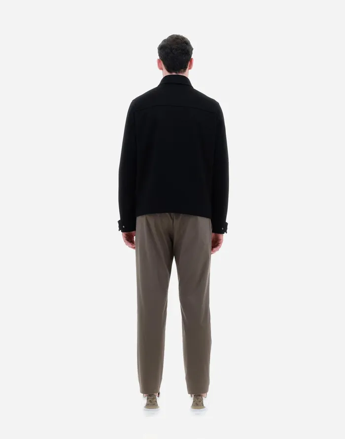 Herno SHIRT IN NEW WOOL CASHMERE Black Men Shackets